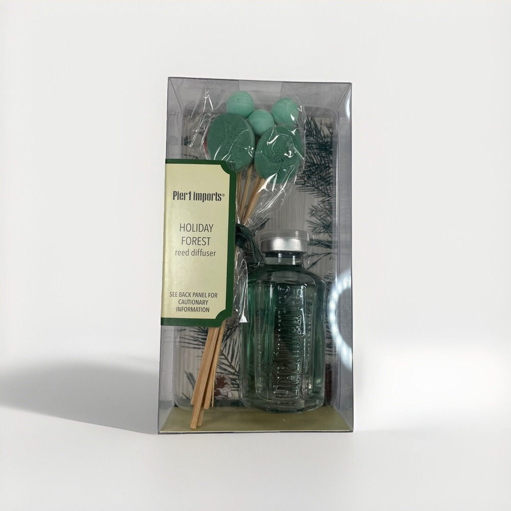 Pier 1 Imports Reed Diffuser Holiday Forest Fragrance .95 fl oz Glass Bottle NEW